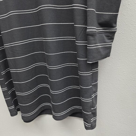 Maurices Shirt Womens 1 Black White Stripe Criss Cross Back 3/4 Sleeve Tunic - Picture 3 of 10